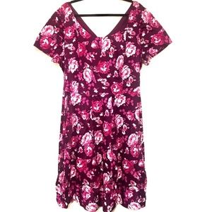 Plus Size Cap Sleeve Floral Midi Dress | 24W